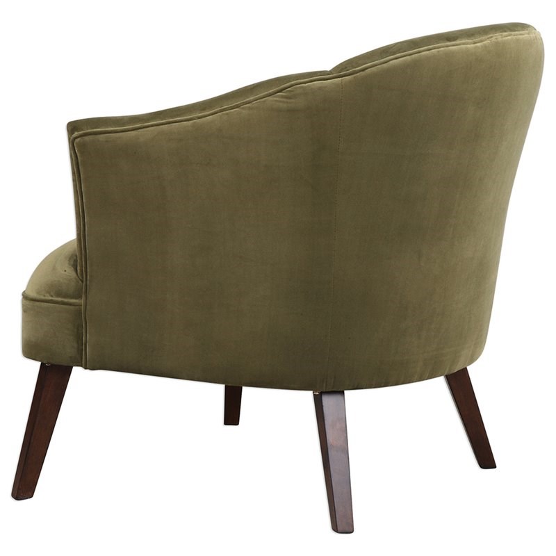 Uttermost Conroy Accent Chair in Olive and Dark Walnut