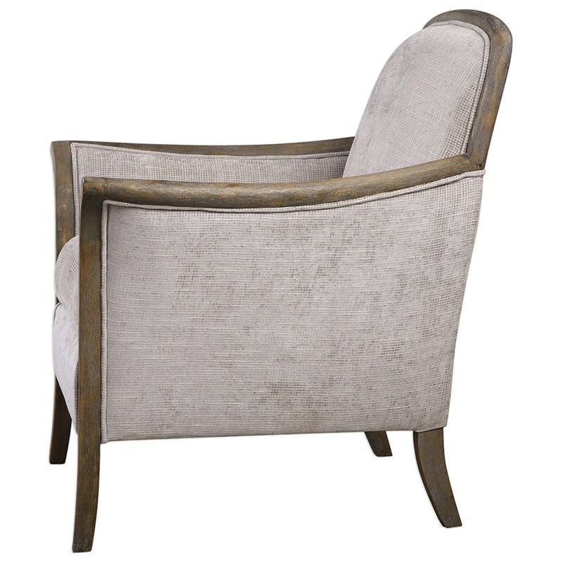 Uttermost Brittoney Arm Chair in Weathered Pecan and Taupe