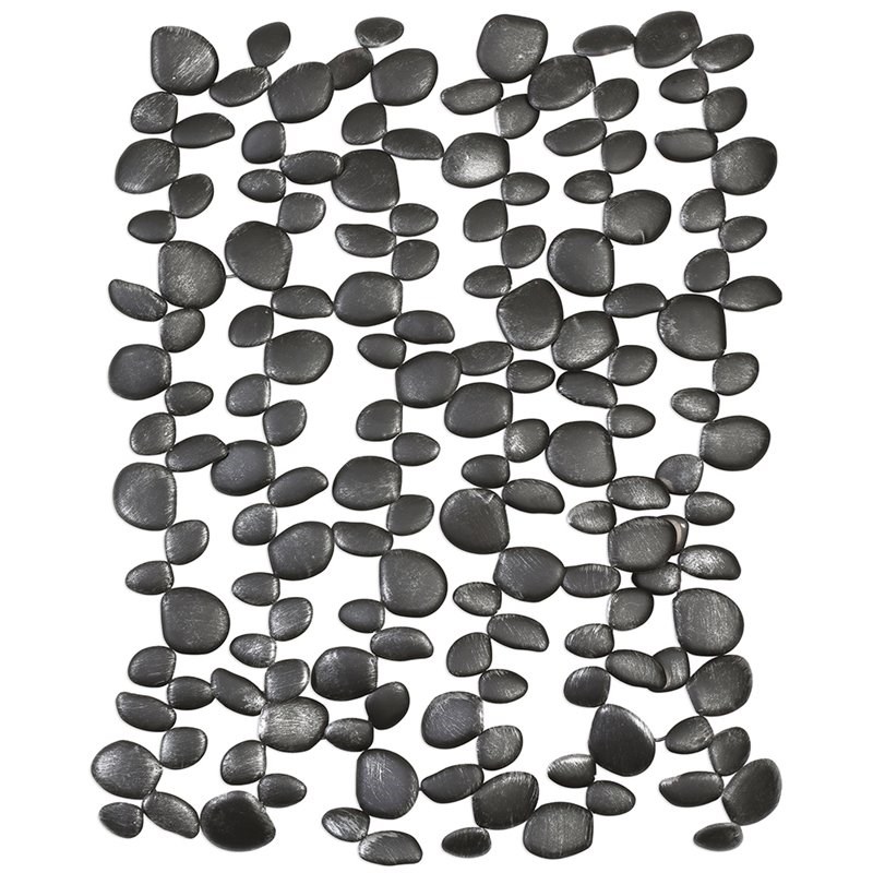 Uttermost Skipping Stones Wall Art in Charcoal Black and Silver