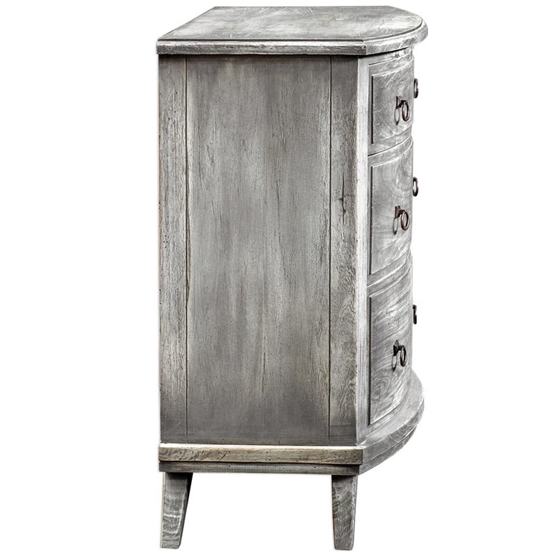 Uttermost Jacoby 3-Drawer MDF Wood Accent Chest in Burnished Driftwood