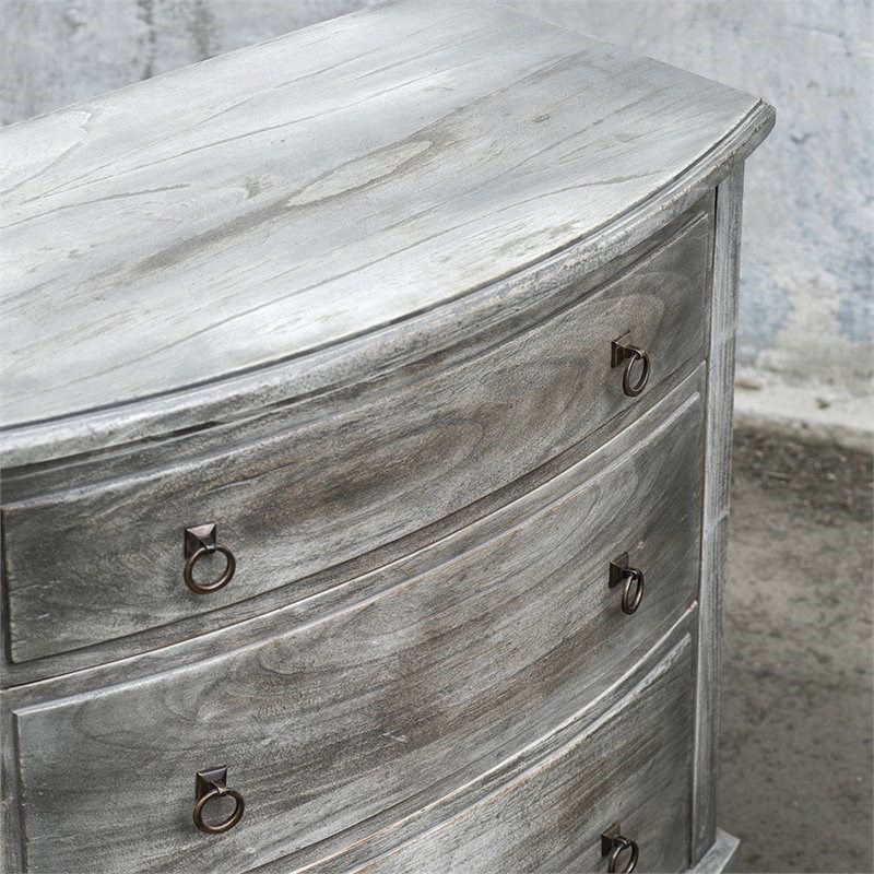 Uttermost Jacoby 3 Drawer Accent Chest in Burnished Driftwood