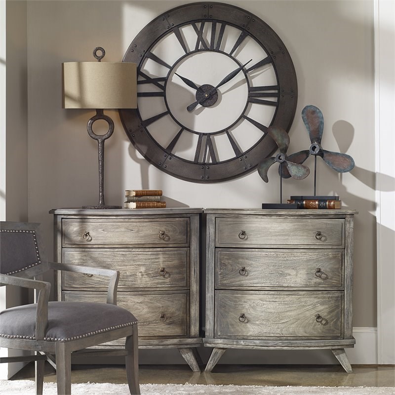 Uttermost Jacoby 3-Drawer MDF Wood Accent Chest in Burnished Driftwood