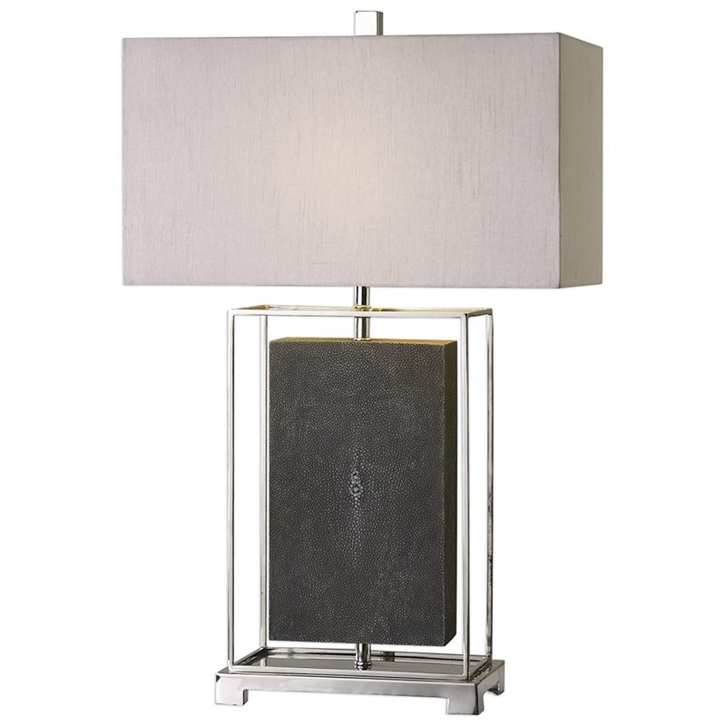 Uttermost Sakana Table Lamp in Gray and Polished Nickel