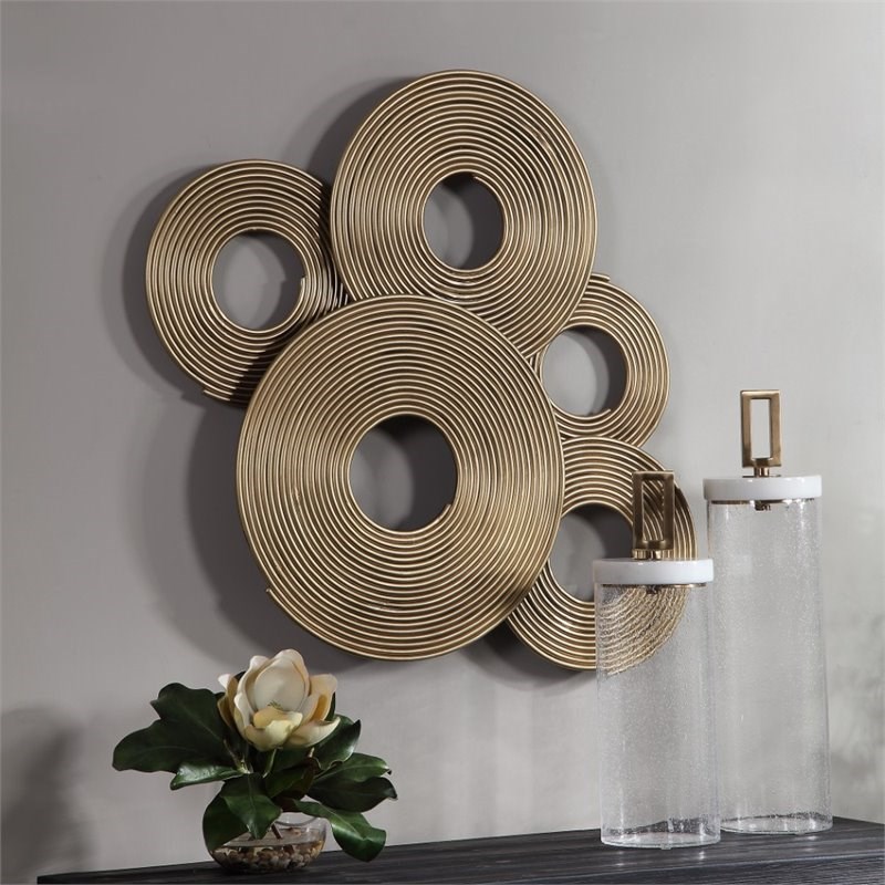 Uttermost Ahmet Rings Wall Decor in Soft Gold