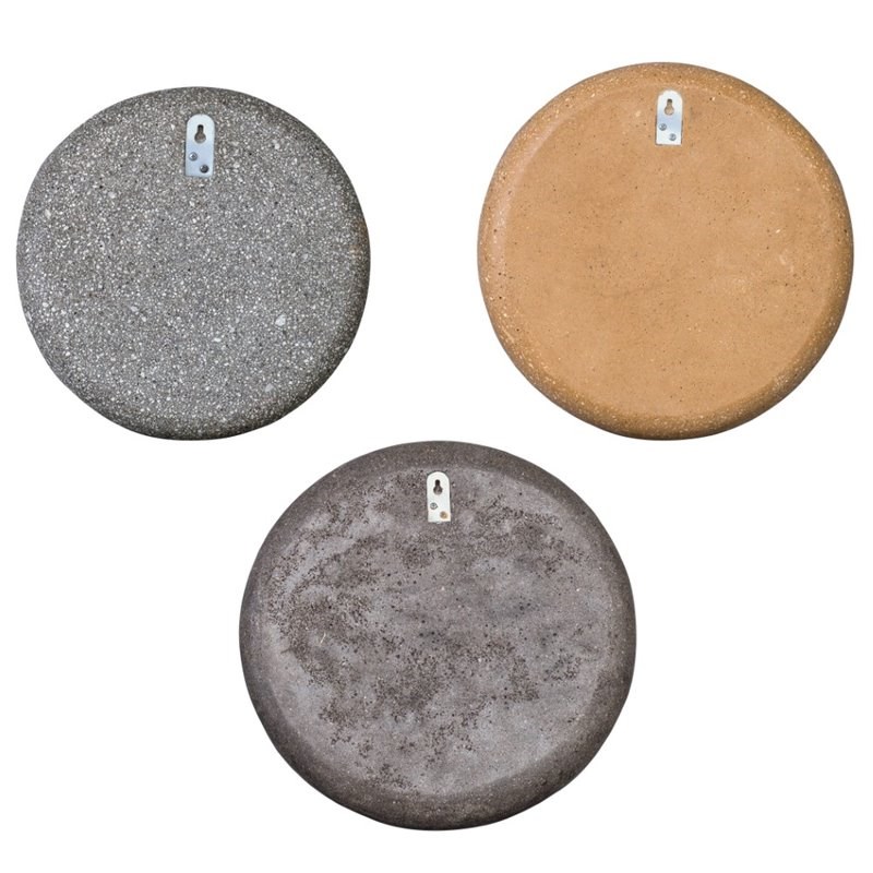 Uttermost Gaia Stone Plate Wall Decor in Tan (Set of 3)