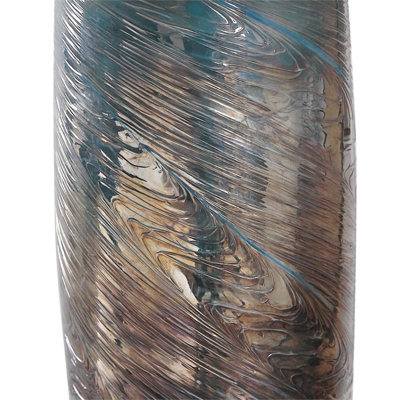 Uttermost Olesya Swirl Glass Table Lamp in Ocean Blue