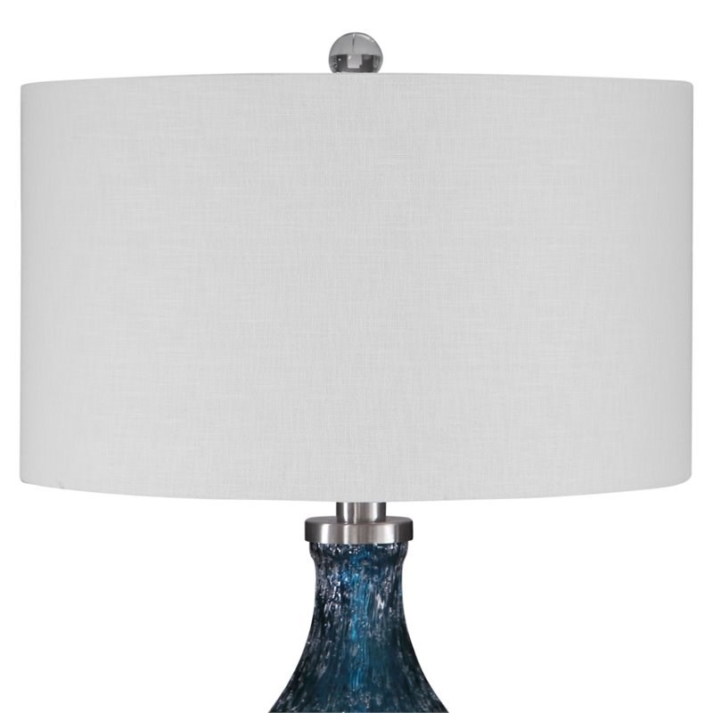 Uttermost Eline Glass Table Lamp in Cerulean Blue