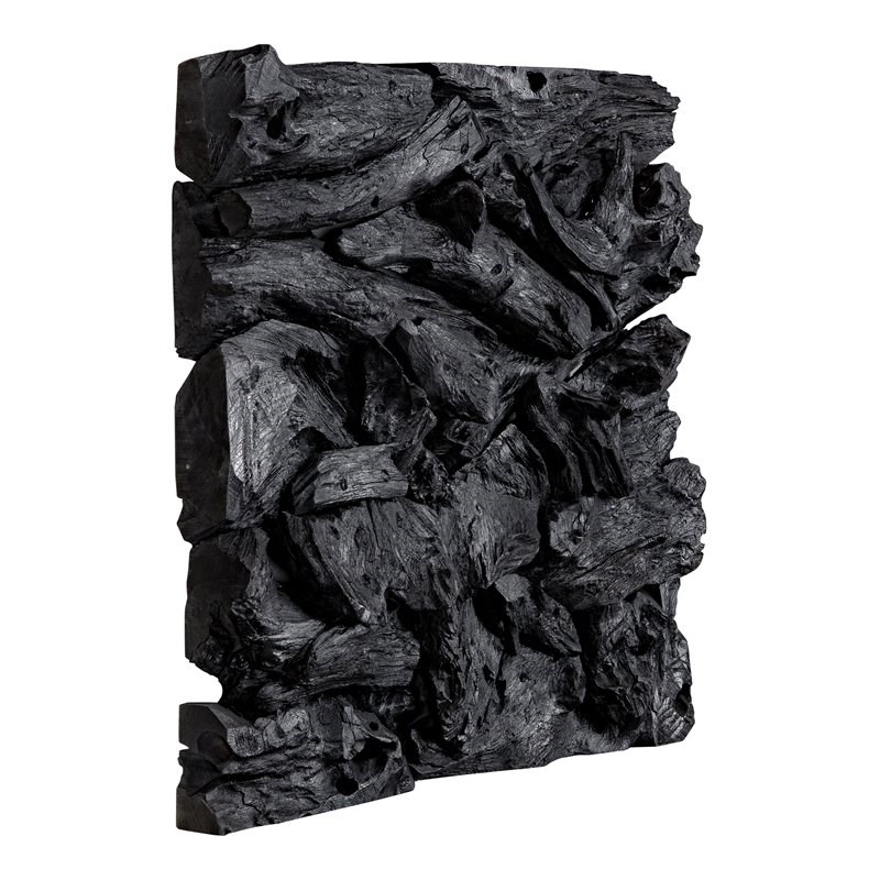 Uttermost Rio Coastal Teak Wood Wall Decor in Satin Black Finish