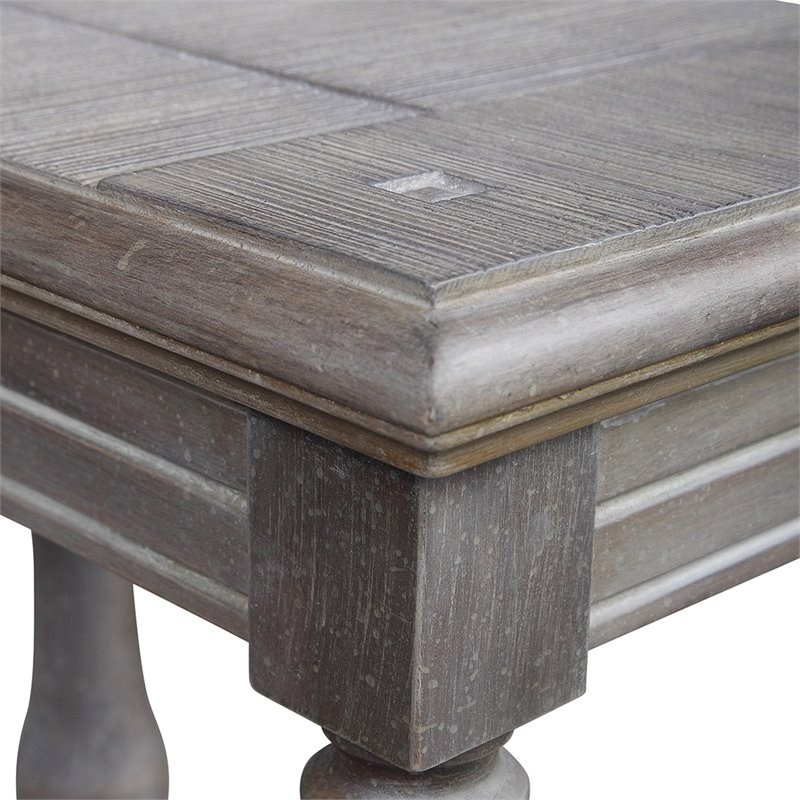 Uttermost Mardonio Fir Wood Distressed Side Table in Waxed Limestone