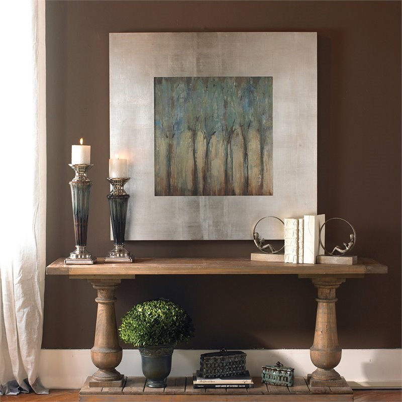 Uttermost Windblown Comtemporary Framed Art in Champagne Silver