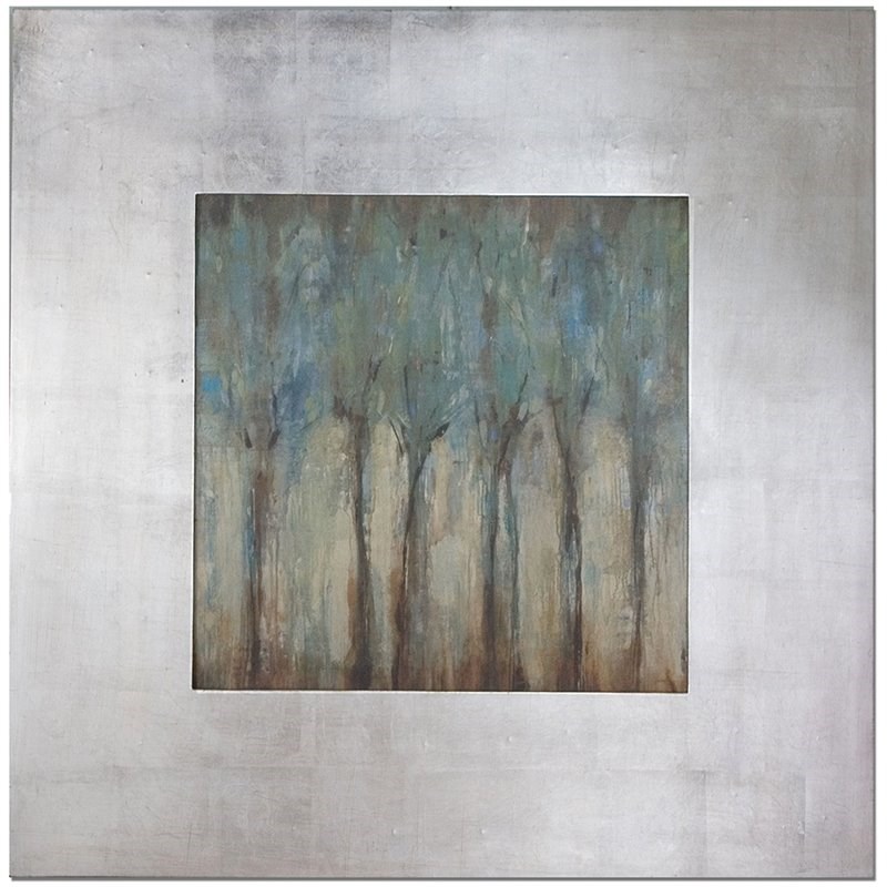 Uttermost Windblown Comtemporary Framed Art in Champagne Silver