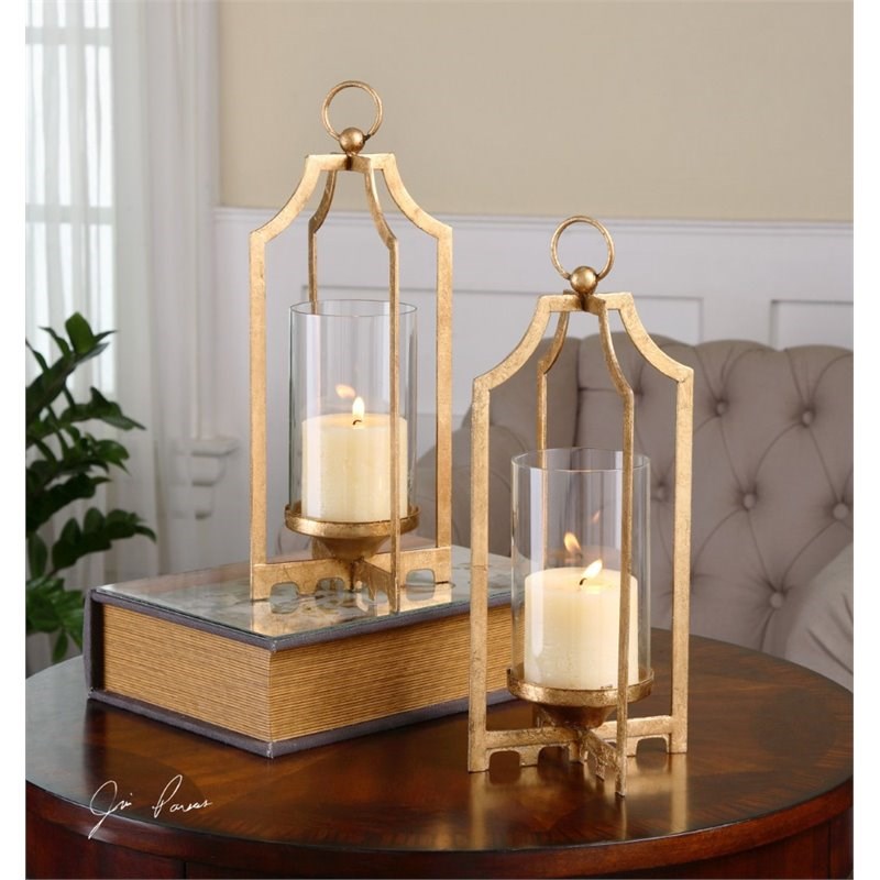Uttermost Lucy 2 Piece Candle Holders Set in Gold