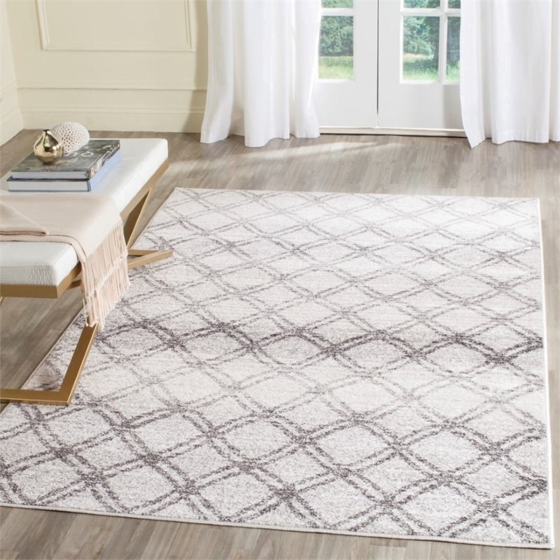 Safavieh Adirondack 3' X 5' Power Loomed Rug in Silver and Charcoal