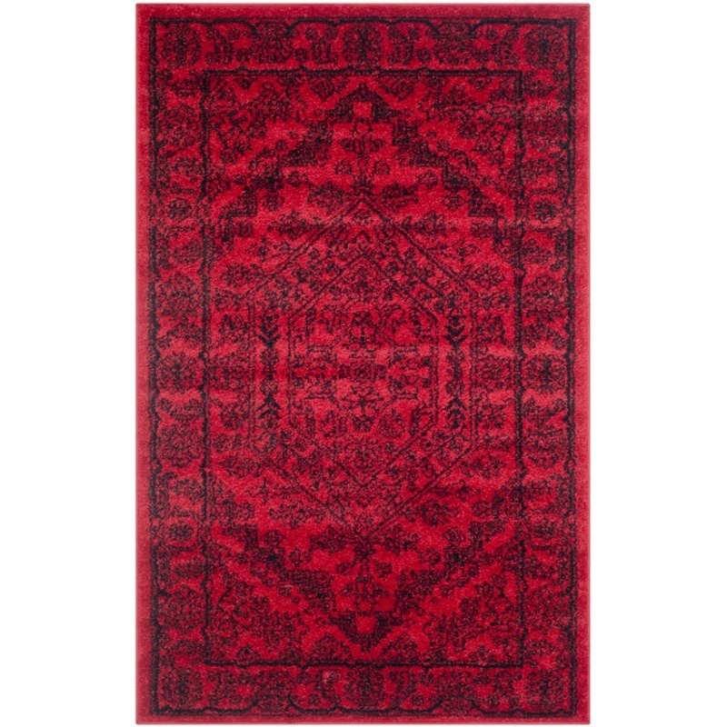 Safavieh Adirondack 10' X 14' Power Loomed Rug in Red and Black