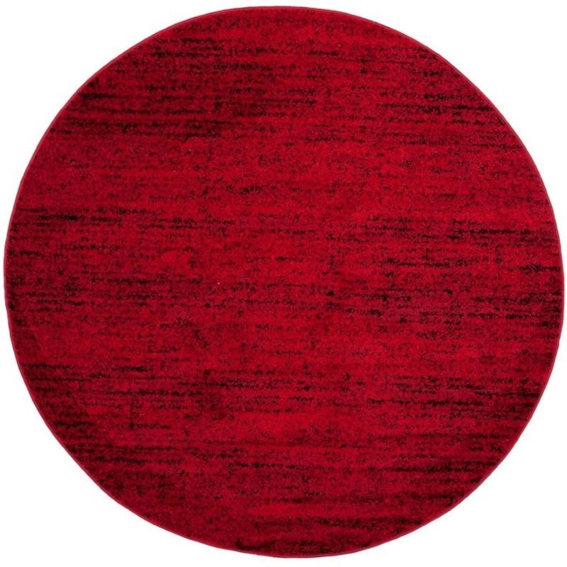 Safavieh Adirondack 6' Round Power Loomed Rug in Red and Black