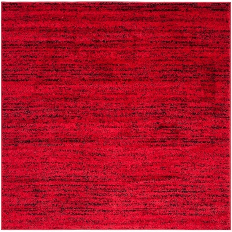Safavieh Adirondack 6' Square Power Loomed Rug in Red and Black