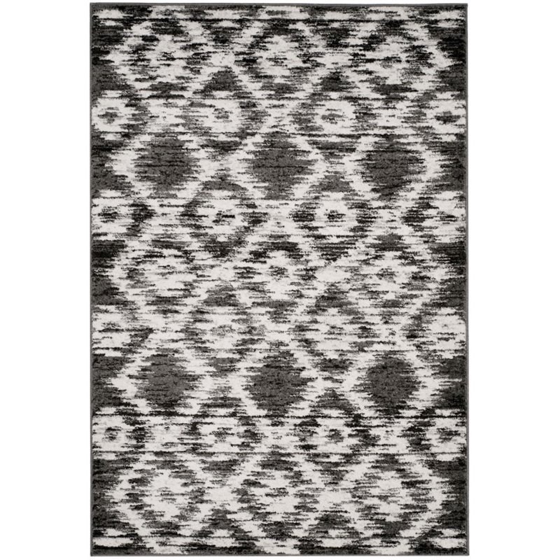 Safavieh Adirondack 6' X 9' Power Loomed Rug in Charcoal and Ivory