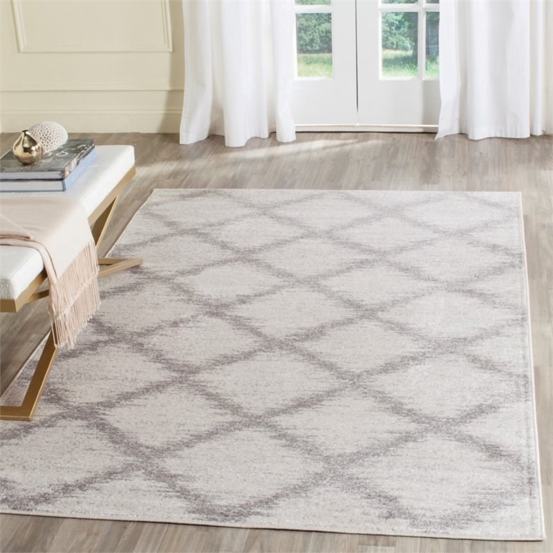 Safavieh Adirondack 3' X 5' Power Loomed Rug in Ivory and Silver