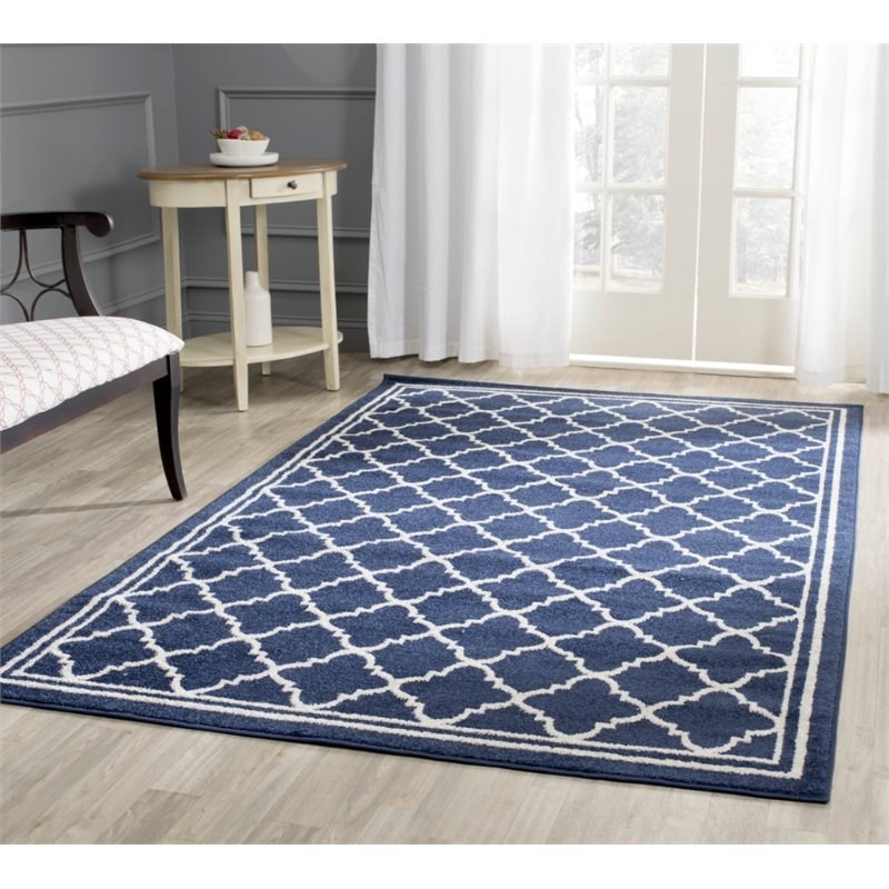 Safavieh Amherst 11' X 15' Power Loomed Rug in Navy and Beige