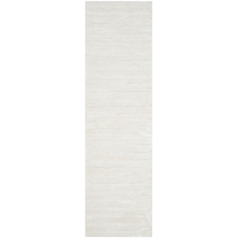 Safavieh 3D Shag 6' Round Hand Tufted Rug in Pearl