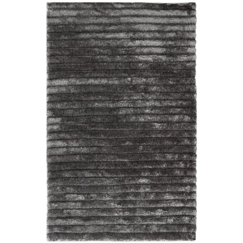Safavieh 3D Shag 6' Square Hand Tufted Rug in Silver