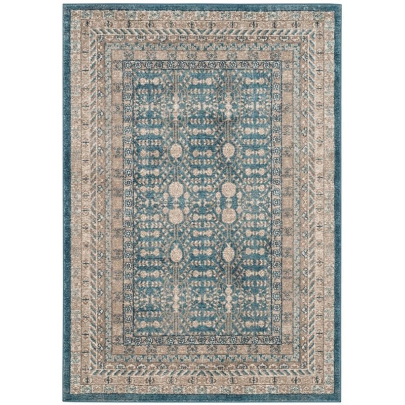 Safavieh Sofia 8' X 11' Power Loomed Rug in Blue and Beige