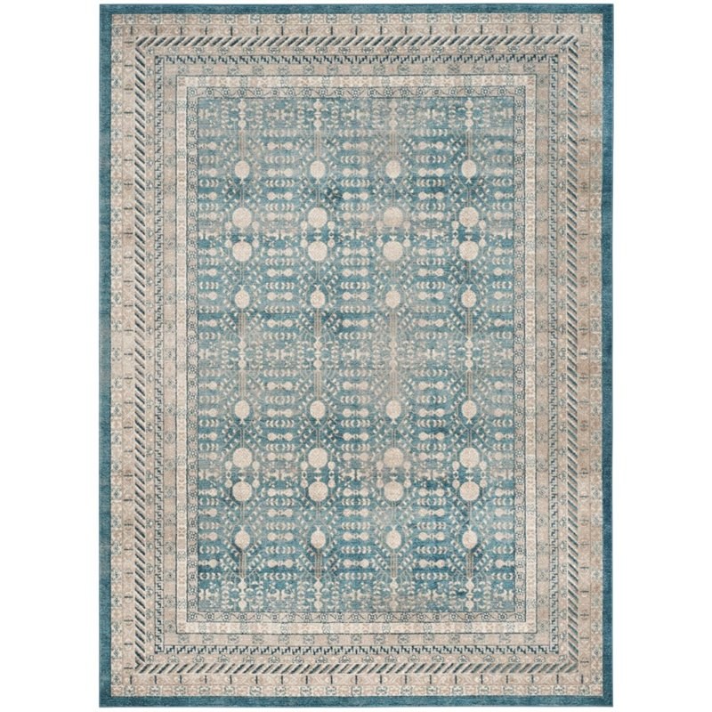 Safavieh Sofia 9' X 12' Power Loomed Rug in Blue and Beige