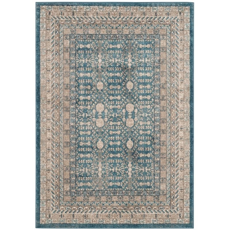Safavieh Sofia 9' X 12' Power Loomed Rug in Blue and Beige