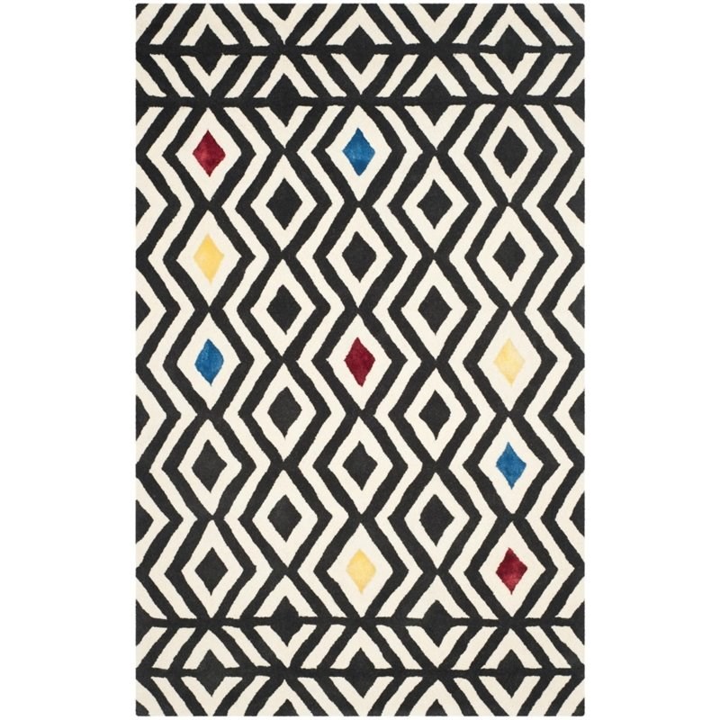 Safavieh Soho 5' X 8' Hand Tufted Wool Rug in Beige and Charcoal