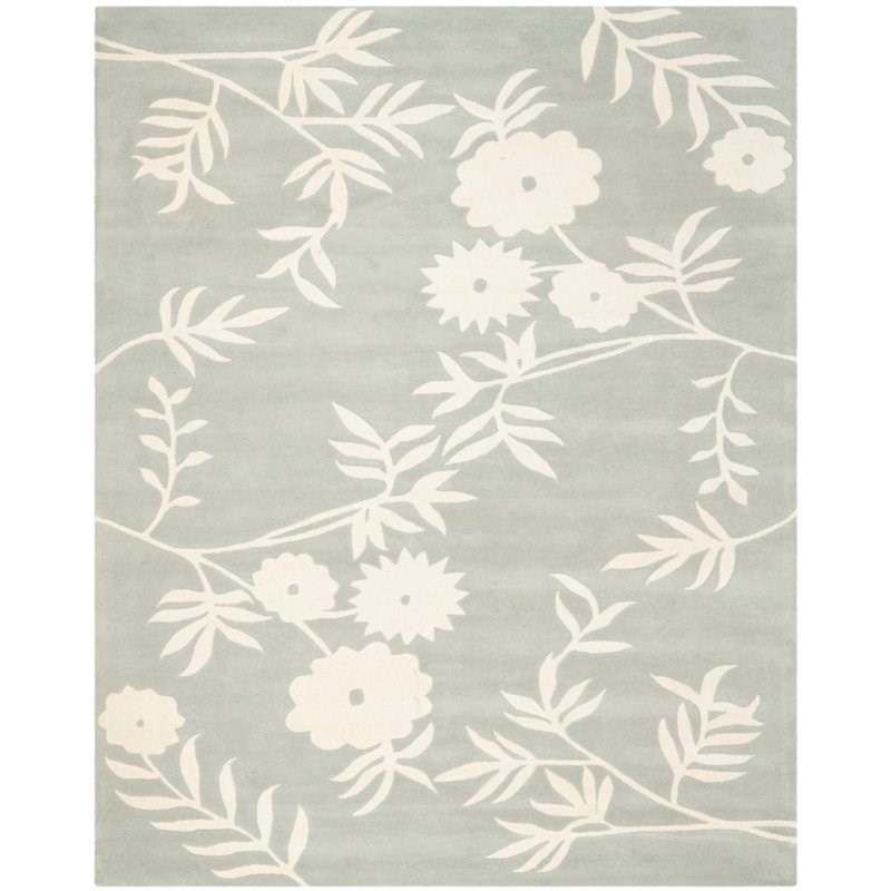 Safavieh Soho 6' Square Hand Tufted Wool Rug in Gray and Ivory