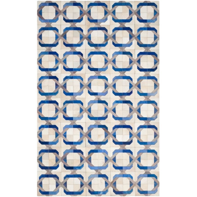 Safavieh Studio Leather 3' X 5' Hand Woven Leather Rug in Ivory