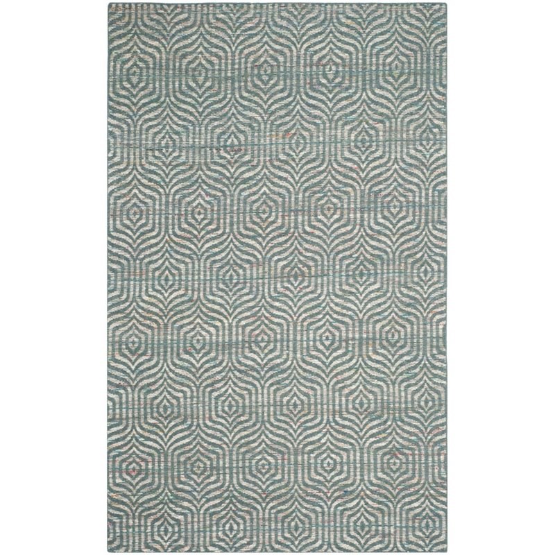 Safavieh Straw Patch 4' X 6' Hand Woven Flatweave Rug in Blue