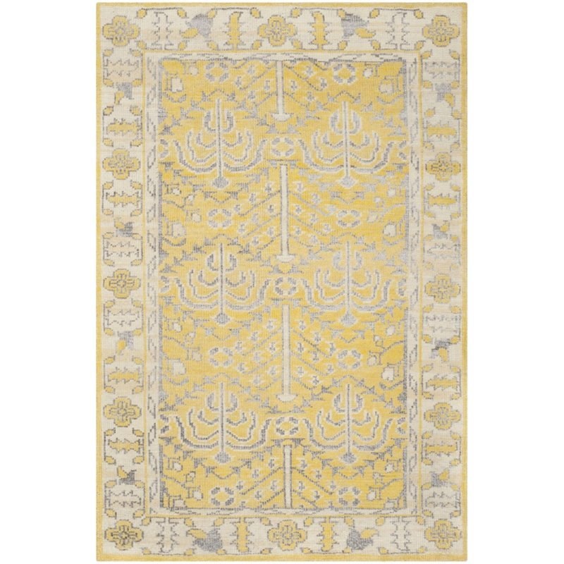 Safavieh Stone Wash 6' X 9' Hand Knotted Rug in Yellow