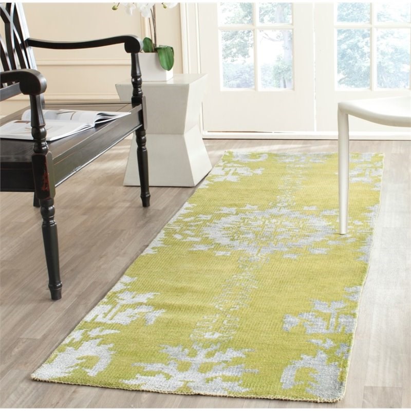 Safavieh Stone Wash 6' X 9' Hand Knotted Rug in Chartreuse