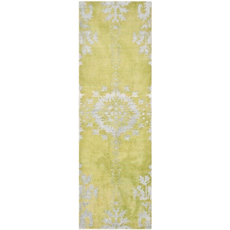 Safavieh Stone Wash 6' X 9' Hand Knotted Rug in Chartreuse