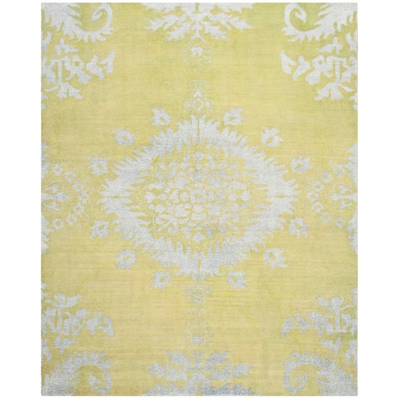 Safavieh Stone Wash 9' X 12' Hand Knotted Rug in Chartreuse