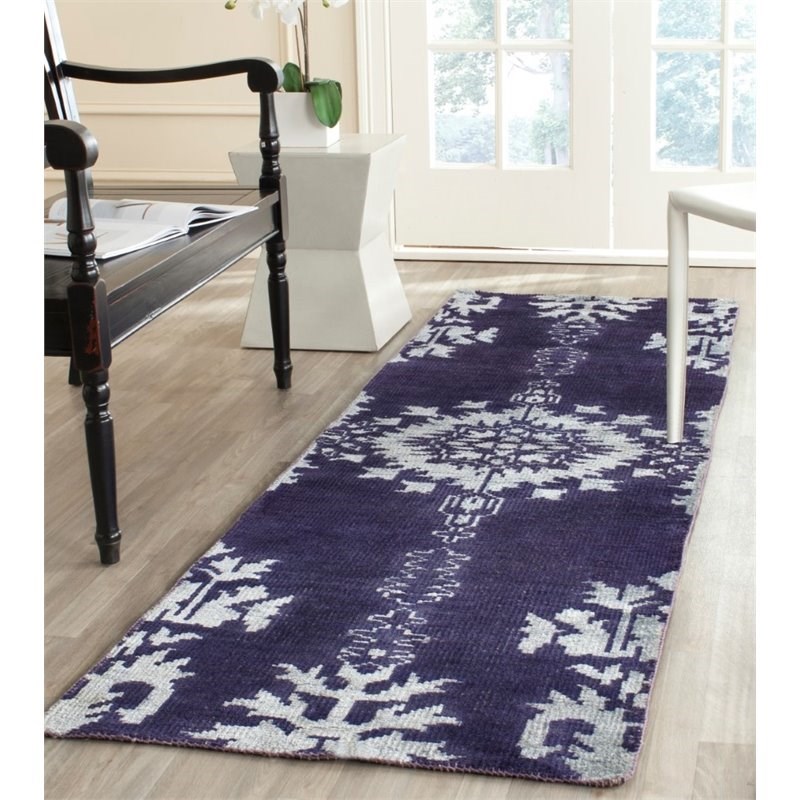 Safavieh Stone Wash 5' X 8' Hand Knotted Rug in Deep Purple
