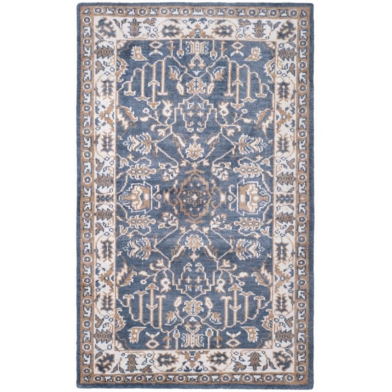 Safavieh Stone Wash 4' X 6' Hand Knotted Rug in Blue and Ivory