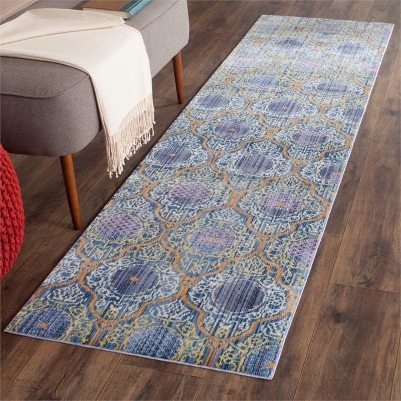 Safavieh Valencia 9' X 12' Power Loomed Rug in Lavander and Gold