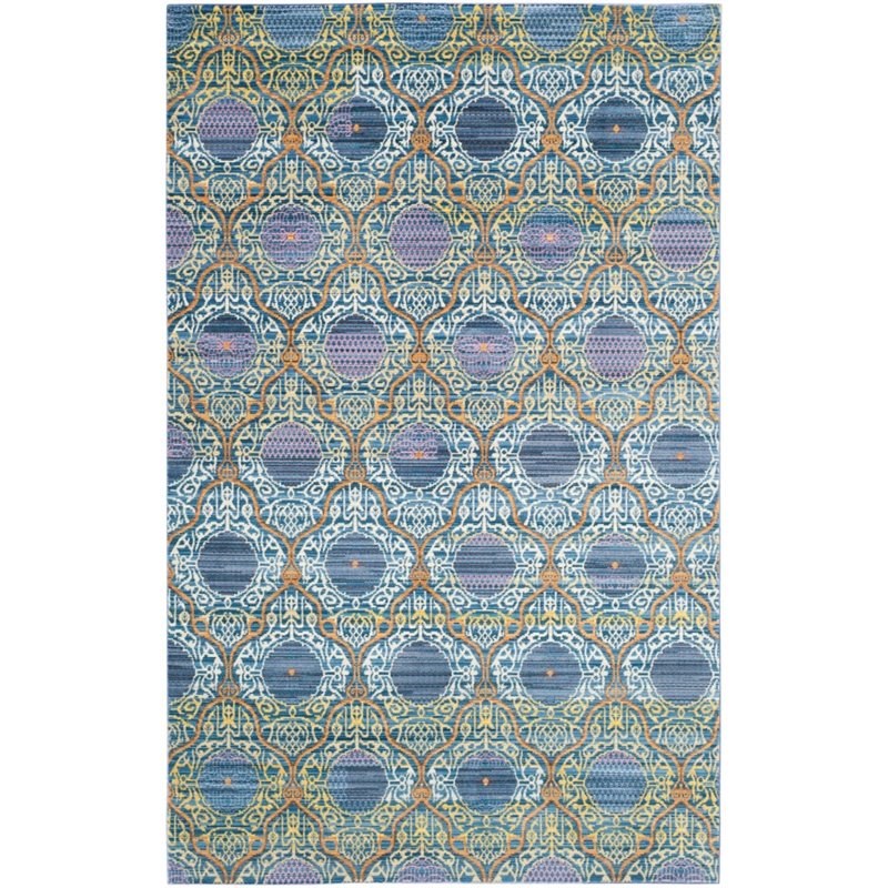 Safavieh Valencia 9' X 12' Power Loomed Rug in Lavander and Gold