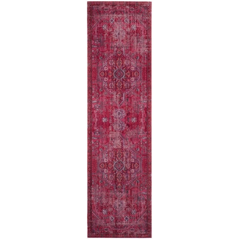 Safavieh Valencia 9' X 12' Power Loomed Polyester Rug in Red