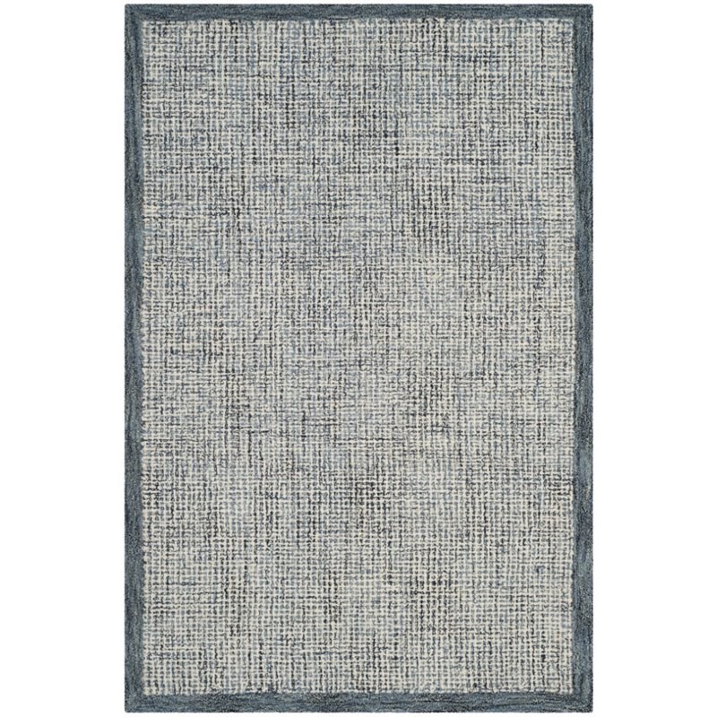 Safavieh Abstract 4' X 6' Hand Tufted Wool Rug in Navy and Ivory