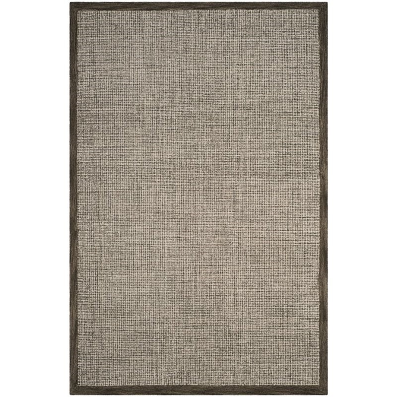 Safavieh Abstract 6' X 9' Hand Tufted Wool Rug in Brown and Ivory
