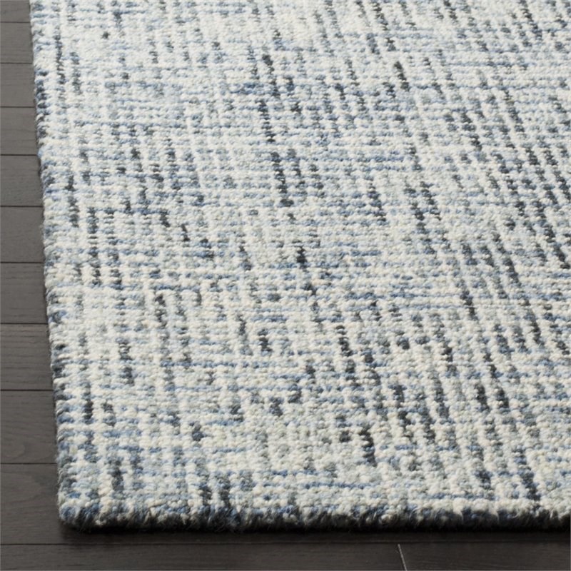 Safavieh Abstract 6' X 9' Hand Tufted Wool Rug in Blue and Charcoal
