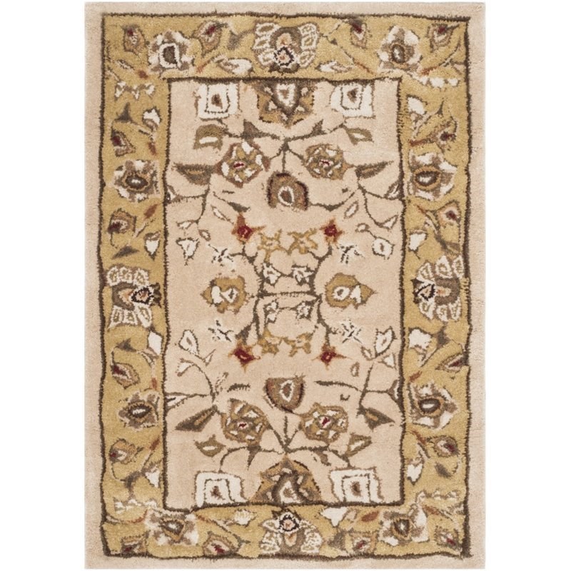 Safavieh Total Performance 2' X 3' Hand Hooked Rug in Ivory and Gold