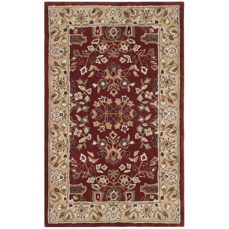 Safavieh Total Performance 3' X 5' Hand Hooked Rug in Rust and Green