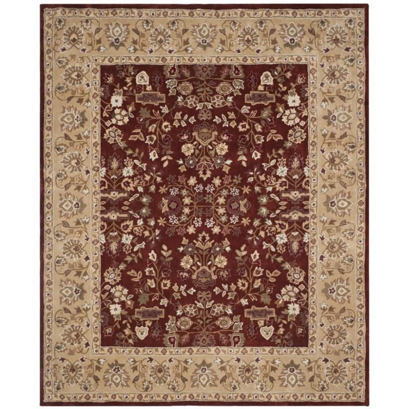 Safavieh Total Performance 8' X 10' Hand Hooked Rug in Rust and Green