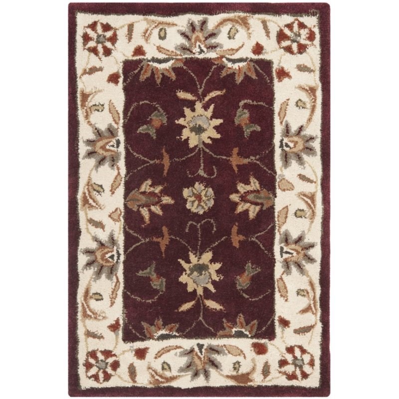 Safavieh Total Performance 8' X 10' Hand Hooked Rug in Red and Ivory