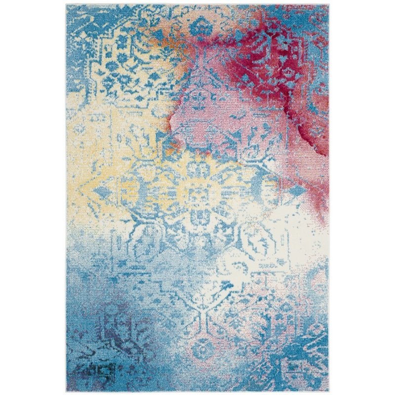 Safavieh Watercolor 8' X 10' Rug in Light Blue and Light Yellow
