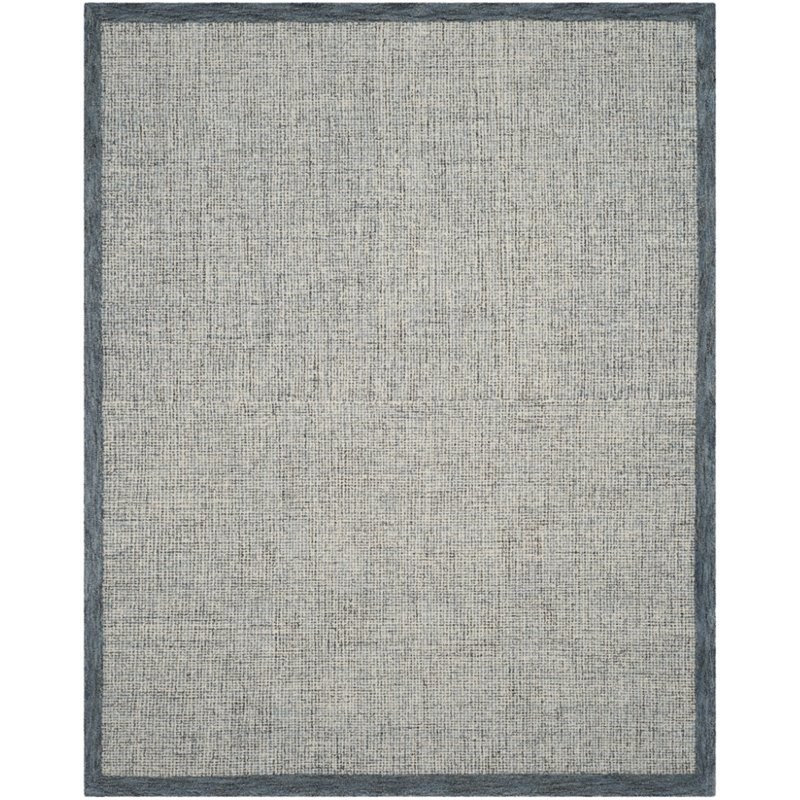 Safavieh Abstract 8' x 10' Hand Tufted Wool Rug in Navy and Ivory